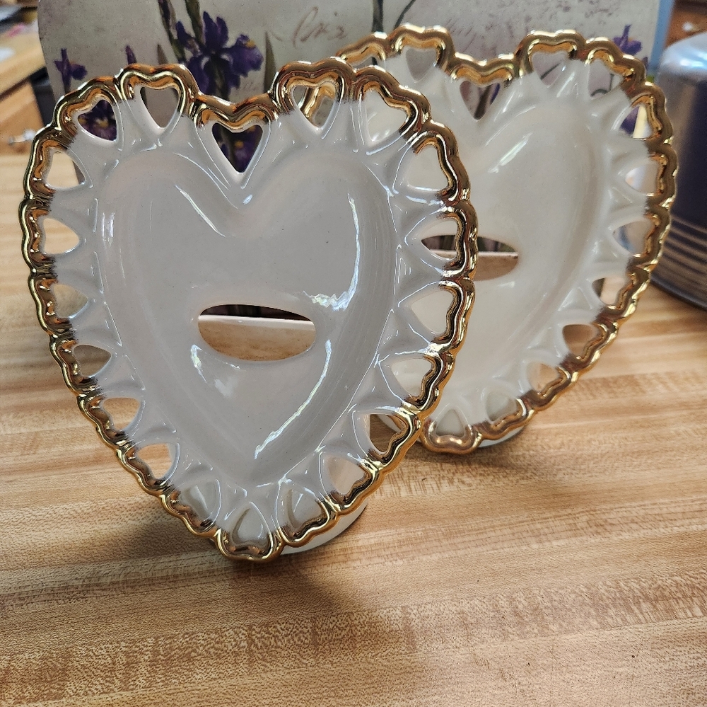 Porcelain Victorian Gilded Candle Holders, wall hanging or tabletop. Rare